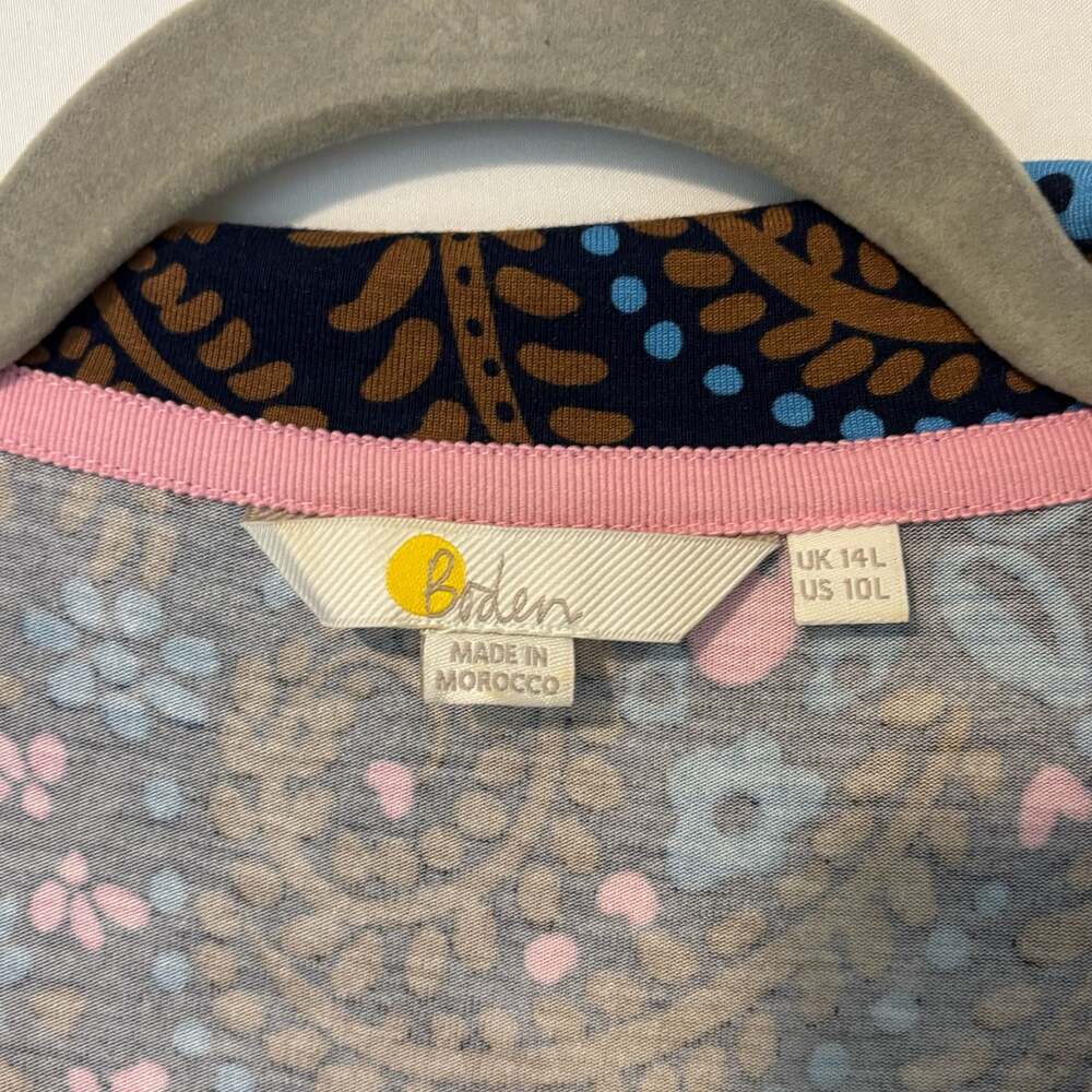 Boden‎ Floral Paisley Jersey Wrap Midi Dress US 10L Boho Resort Cottagecore - Picture 5 of 11